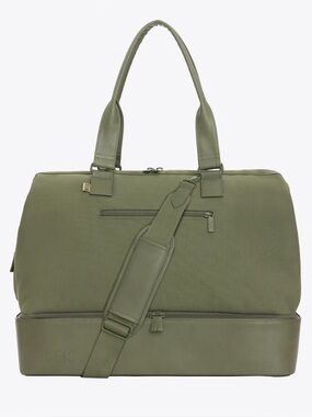 BEIS Olive Green Weekender Duffel with Detachable Strap